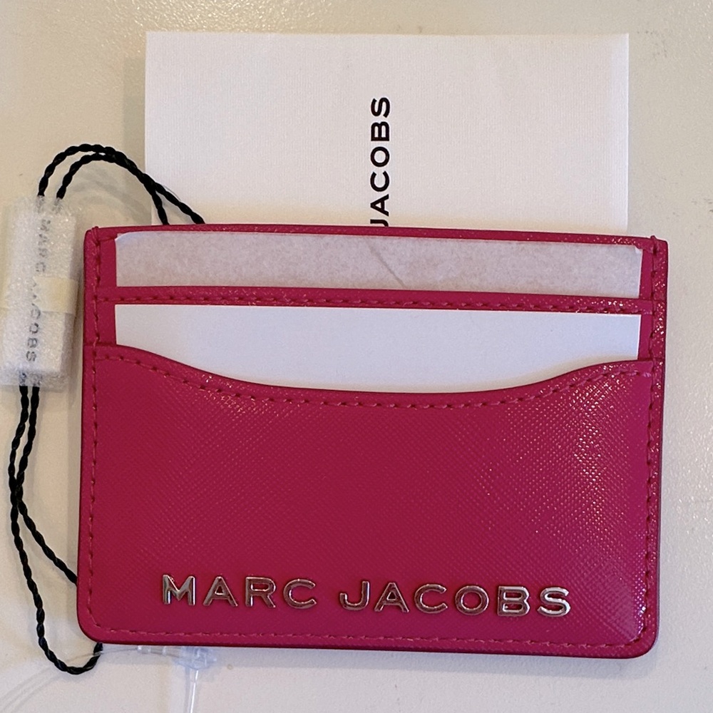New Marc Jacobs Leather Fuchsia Card Holder